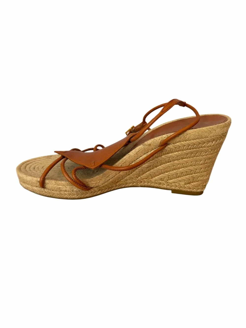 T Tory Burch DIAMOND PATCH ESPADRILLE 90MM WEDGE - GOAT LEATHER Size 9